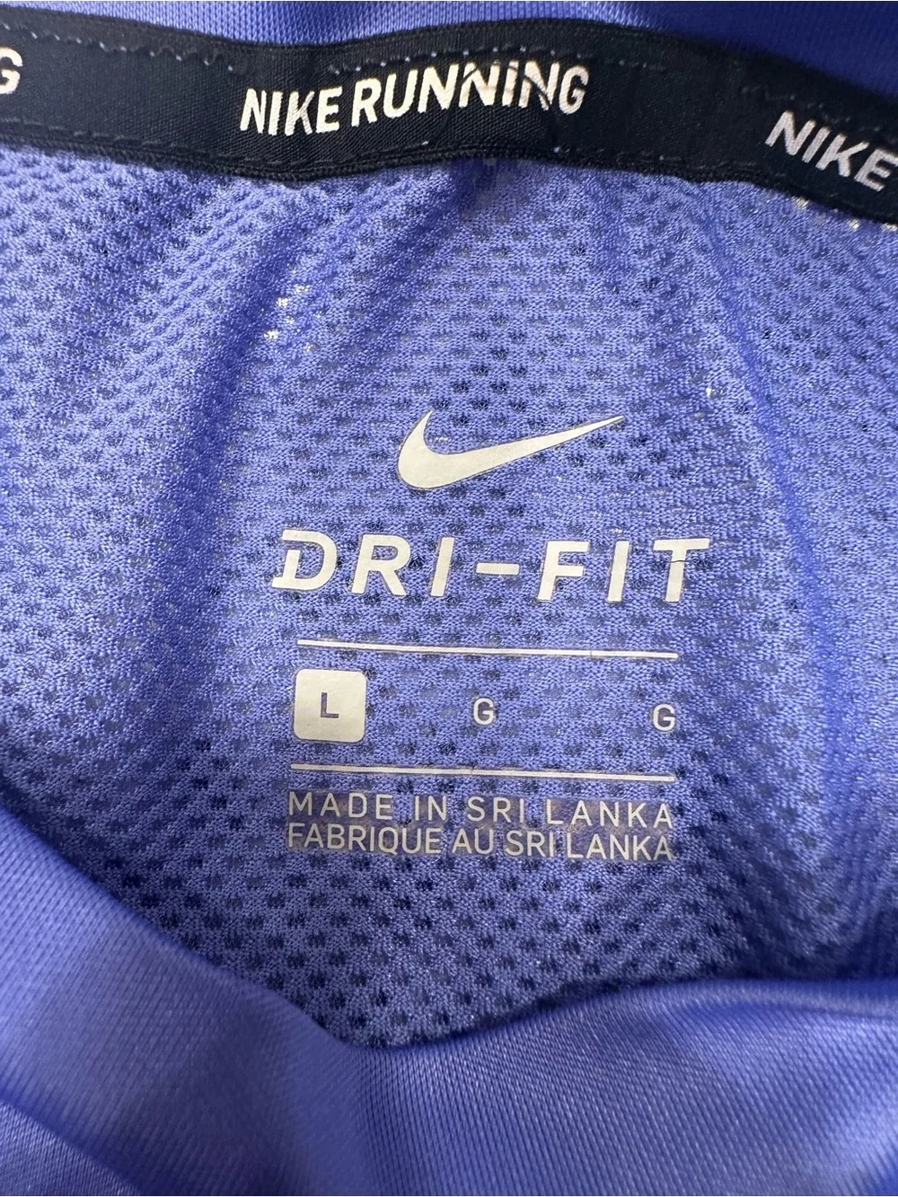 Nike Running Dri-Fit Tank Top Women's Size L Blue Racerback Mesh Panel Shirt